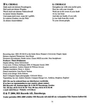 CD Johann Sebastian Bach: Cantatas 24 : BWV 8 Liebster Gott, Wenn Werd Ich Sterben - BWV 33 Allein Zu Dir, Herr Jesu Christ - BWV 113 Herr Jesu Christ, Du Höchstes Gut