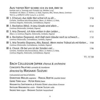 SACD Johann Sebastian Bach: Cantatas 29 ►2 ►3►38►135  Aus Tiefer Not Schrei Ich Zu Dir