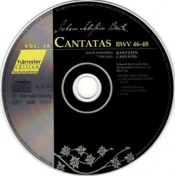CD Johann Sebastian Bach: Cantatas BWV 46-48