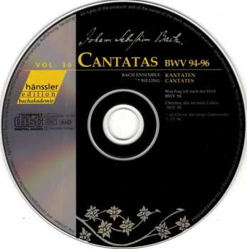 CD Johann Sebastian Bach: Cantatas BWV 94-96