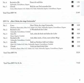 CD Johann Sebastian Bach: Cantatas BWV 94-96