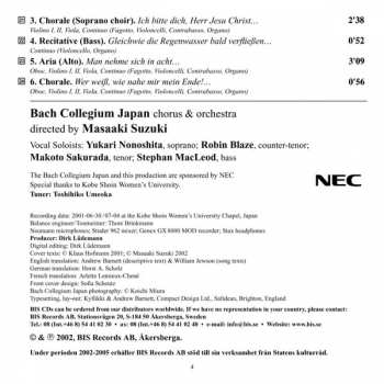 CD Johann Sebastian Bach: Cantatas 19 : BWV 86 Wahrlich, Wahrlich, Ich Sage Euch - BWV 37 Wer Da Gläubet Und Getauft Wird - BWV 104 Du Hirte Israel, Höre - BWV 166 Wo Gehest Du Hin ?