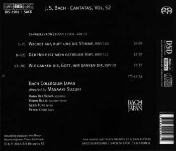 SACD Johann Sebastian Bach: Cantatas 52: ►29 ►112 ►140 (Wachet Auf, Ruft Uns Die Stimme)