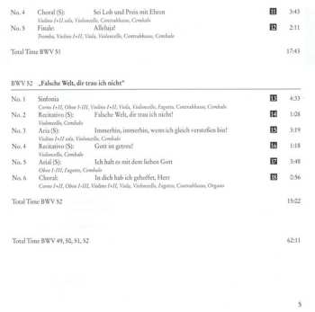 CD Johann Sebastian Bach: Cantatas BWV 49-52