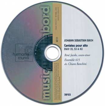CD Johann Sebastian Bach: Cantates Pour Alto BWV 35, 53 & 82 DIGI