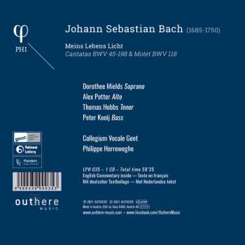 CD Johann Sebastian Bach: Meins Lebens Licht (Cantatas BWV 45 - 198 & Motet BWV 118)
