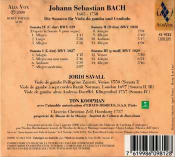 CD Johann Sebastian Bach: Die Sonaten Für Viola Da Gamba Und Cembalo