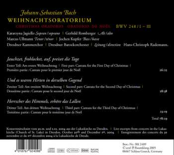 CD Johann Sebastian Bach: Weihnachtsoratorium - Christmas Oratorio - Oratorio De Noël - BWV 248 / I - III