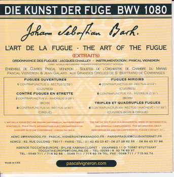 CD Johann Sebastian Bach: Die Kunst Der Fuge BWV 1080