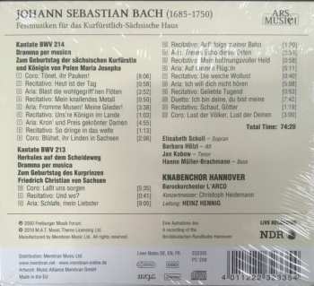 CD Johann Sebastian Bach: Festmusiken Für Das Kurfürstlich-Sächsische Haus.Kantaten, BWV 213 & 214