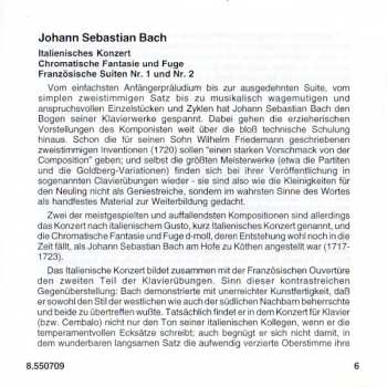 CD Johann Sebastian Bach: French Suites Nos. 1 & 2 BWV 812 & 813 • Italian Concerto • Chromatic Fantasia And Fugue