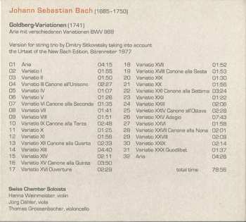 SACD Johann Sebastian Bach: Goldberg-Variationen / Version For String Trio