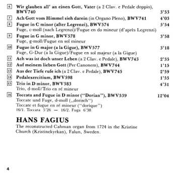 2CD Johann Sebastian Bach: Preludes And Fugues / Toccatas And Fugues / Pièce D'Orgue / Fugues / Canonische Veränderungen