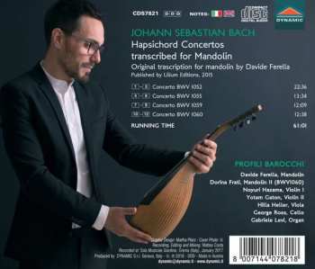 CD Johann Sebastian Bach: Harpsichord Concertos Transcribed For Mandolon