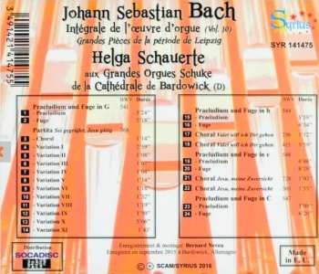 CD Johann Sebastian Bach: Intégrale De L'Œuvre D'Orgue (Vol. 10) Grandes Pièces De La Periode De Leipzig (Helga Schauerte Aux Grandes Orgues Schuke De La Cathédrale De Bardowick)