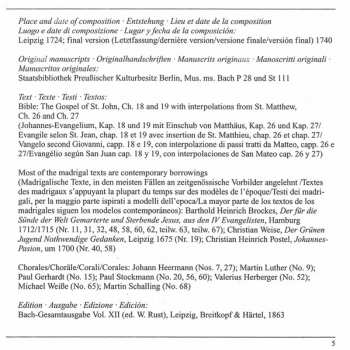 2CD Johann Sebastian Bach: Johannes-Passion (St. John Passion)