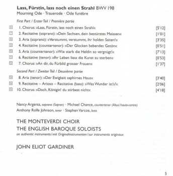 CD Johann Sebastian Bach: Cantatas: Actus Tragicus BWV 106 • O Jesu Christ, Mein's Lebens Licht BWV 118/231 • Lass, Fürstin, Lass BWV 198