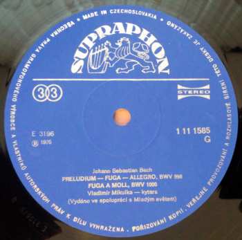 LP Johann Sebastian Bach: Kytara