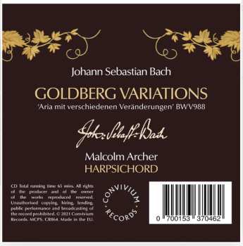 CD Johann Sebastian Bach: Goldberg Variations