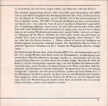 CD Johann Sebastian Bach: Die 6 Motetten BWV 225-230
