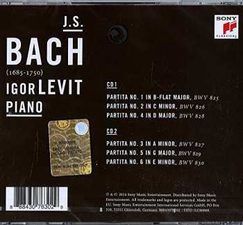 2CD Johann Sebastian Bach: Partitas BWV 825-830