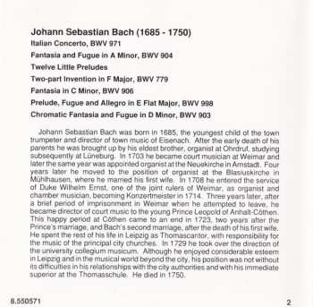 CD Johann Sebastian Bach: Piano Works: Italian Concerto, Chromatic Fantasia And Fugue, 12 Little Preludes