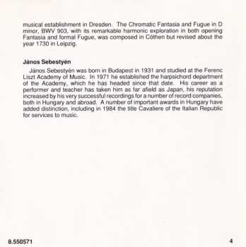 CD Johann Sebastian Bach: Piano Works: Italian Concerto, Chromatic Fantasia And Fugue, 12 Little Preludes