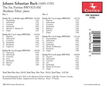 2CD Johann Sebastian Bach: The Six Partitas BWV825-830