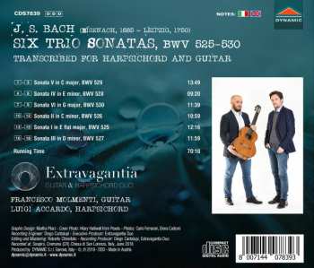 CD Johann Sebastian Bach: Six Trio Sonatas BWV 525-530 (Transcribed For Harpsichord And Guitar)