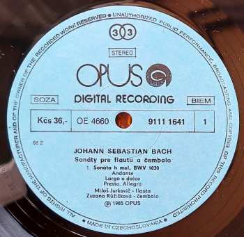 2LP Johann Sebastian Bach: Sonatas For Flute And Harpsichord Bwv 1030-32, Sonatas For Flute And Continuo Bwv 1033-35 (2xLP)