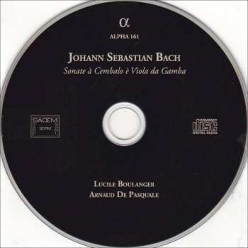 CD Johann Sebastian Bach: Sonate À Cembalo È Viola Da Gamba