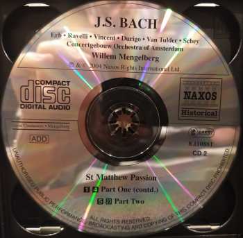 3CD/Dobozkészlet Johann Sebastian Bach: St Matthew Passion