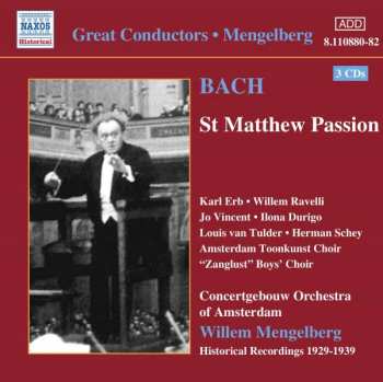 3CD/Dobozkészlet Johann Sebastian Bach: St Matthew Passion