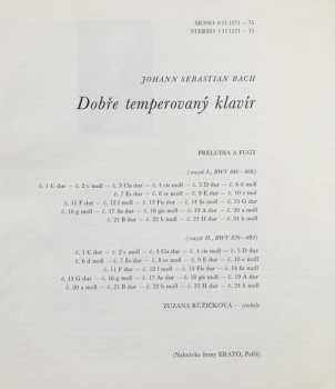 5LP/Dobozkészlet Johann Sebastian Bach: Dobře Temperovaný Klavír (5xLP + BOX + BOOKLET)