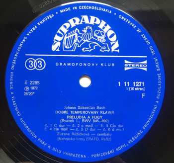 5LP/Dobozkészlet Johann Sebastian Bach: Dobře Temperovaný Klavír (5xLP + BOX + BOOKLET)
