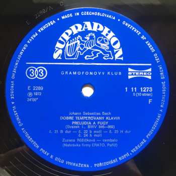 5LP/Dobozkészlet Johann Sebastian Bach: Dobře Temperovaný Klavír (5xLP + BOX + BOOKLET)