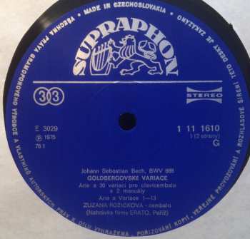 LP Johann Sebastian Bach: Goldbergovské variace (75 1)