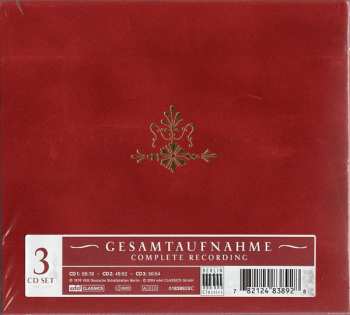 3CD Johann Sebastian Bach: Weihnachtsoratorium (Christmas Oratorio BWV 248)