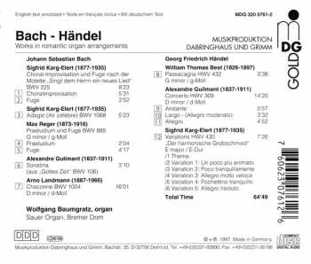 CD Johann Sebastian Bach: Werke In Romantischen Orgelbearbeitungen = Works In Romantic Organ Arrangements