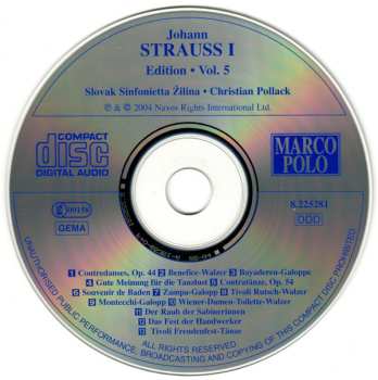 CD Johann Strauss Sr.: Johann Strauss I Edition • Vol. 5
