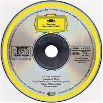CD Johannes Brahms: 21 Ungarische Tänze - Hungarian Dances - Danses Hongroises