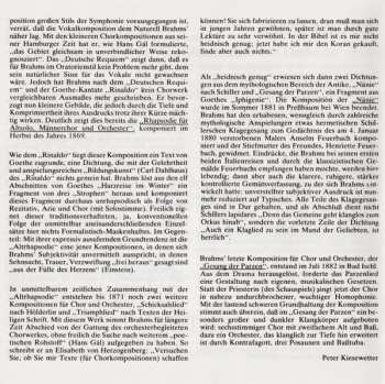 CD Johannes Brahms: Altrhapsodie - Naenie - Gesang Der Parzen - Begräbnisgesang