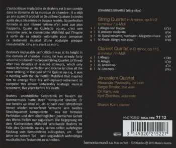 CD Johannes Brahms: Clarinet Quintet / String Quartet No.2