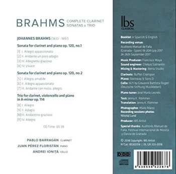 CD Johannes Brahms: Complete Clarinet Sonatas & Trio