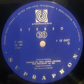 LP Johannes Brahms: Haydnovské variace, Altová rapsódie, Pohřební zpěv