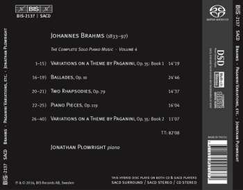 SACD Johannes Brahms: Paganini Variations, Op. 13; Four Ballades, Op. 10; Two Rhapsodies, Op. 79; Four Piano Pieces, Op. 119