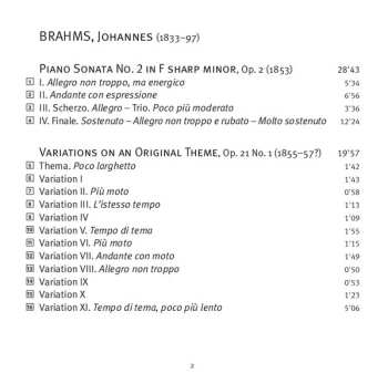 SACD Johannes Brahms: Piano Sonata No. 2; Variations; Three Intermezzi; Scherzo