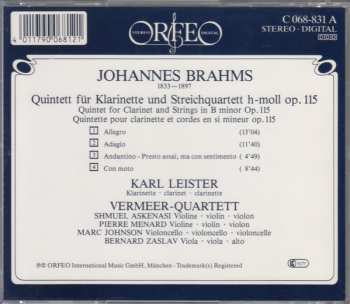 CD Johannes Brahms: Klarinettenquintett Op. 115