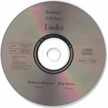 CD Johannes Brahms: Lieder