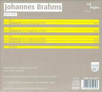 3CD Johannes Brahms: The 4 Symphonies